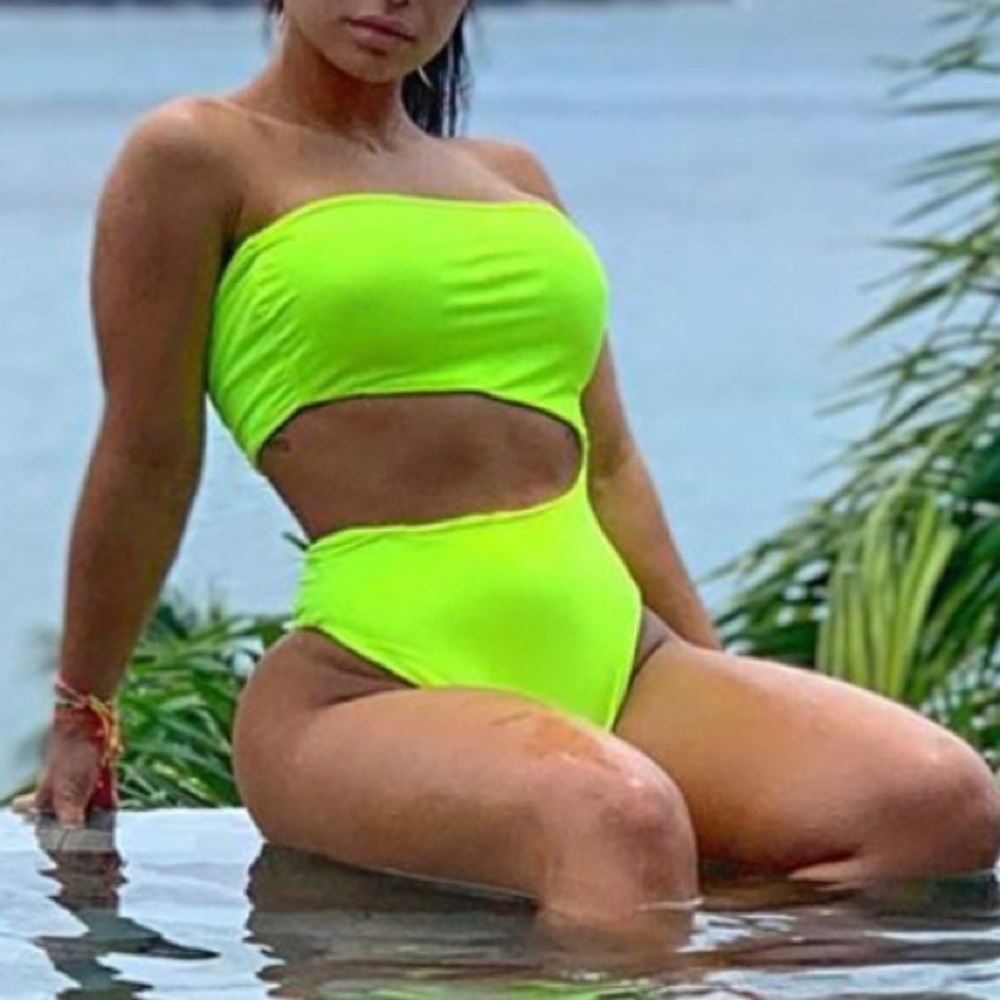 neon bathing suit top